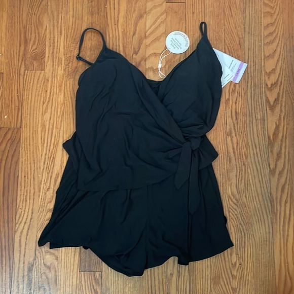 Coco Reef Chroma Wrap-Tie One-Piece Swimsuit Black Women's 14 NWT - Picture 5 of 13